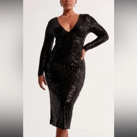 abercrombie black sequin dress laurenkaysims on LTK
